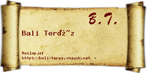 Bali Teréz névjegykártya